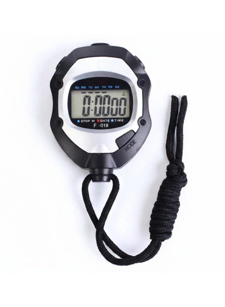 ساعة إيقاف رياضية رقمية مع شاشة LCD كبيرة، مقاومة للصدمات، مزودة ومنبه وتقويم - مثالية للمدربين، الحكام، والتمارين الرياضية - Image 1